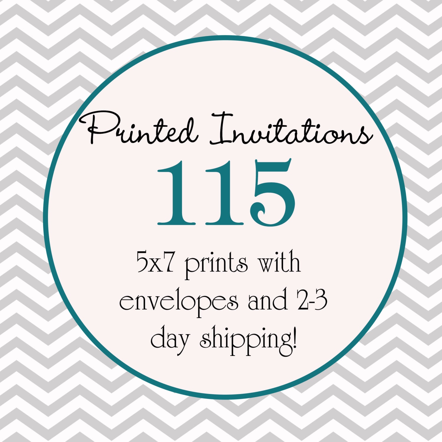 Printed Invitation set of 115 Invitations & colored envelopes of your choice Il_170x135
