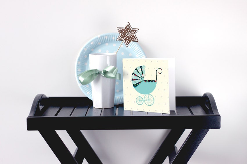It's a Boy card set of 10 aimed for baby shower or other baby boy occasion