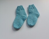 Newborn Baby Socks - Ice Blue --- Handknit