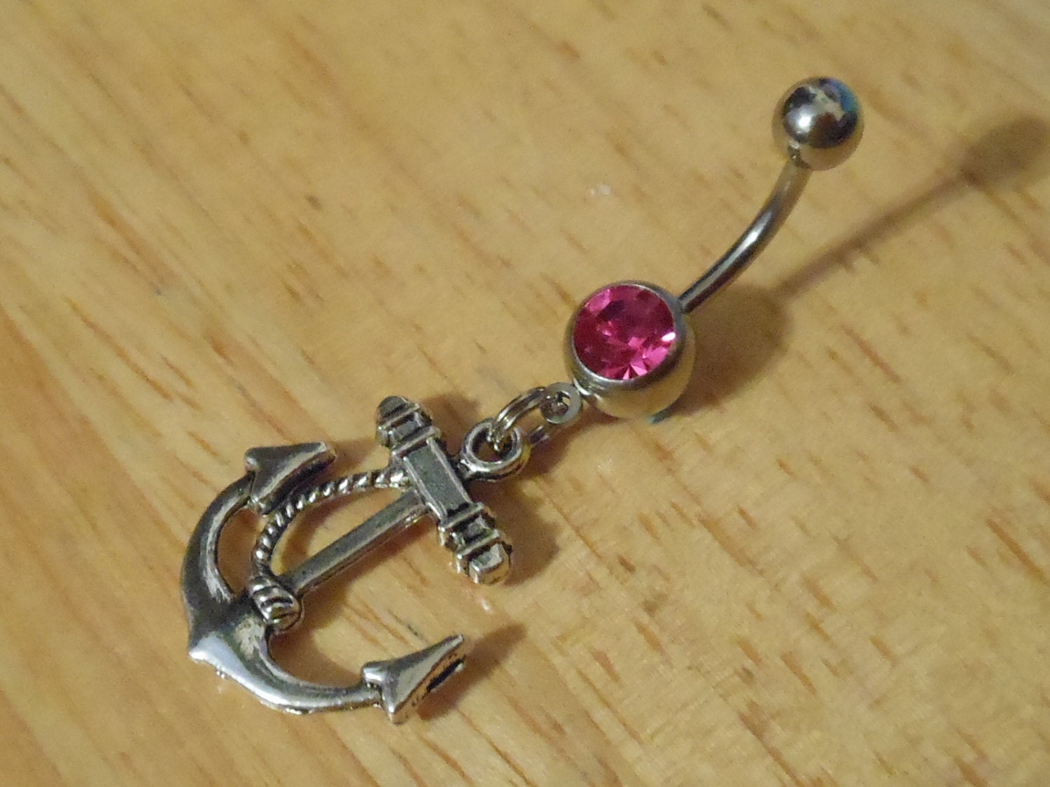 Belly button ring - Body Jewelry - Anchor with Rope belly Button ring