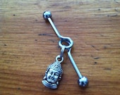 Industrial Barbell - Silver Buddha Industrial Barbell - Industrial Piercing
