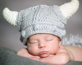 Lael Viking Hat - Crochet Newborn Baby Beanie Boy Girl Costume Winter Christmas Thanksgiving Photo Prop Cap Outfit