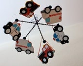 Baby Crib Mobile - 5 Star Nursery Mobile for Boys - Unique Crib Mobile - Cars Mobile - Boy Firetruck Mobile - Car Crib Mobile