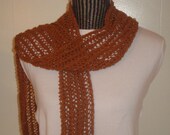 Sale.Knit  Lace  Scarf. Mustard/Bronze. Light.Summer/Spring.Lace.Dressy.Sparkle.Fringed.Ready to ship.