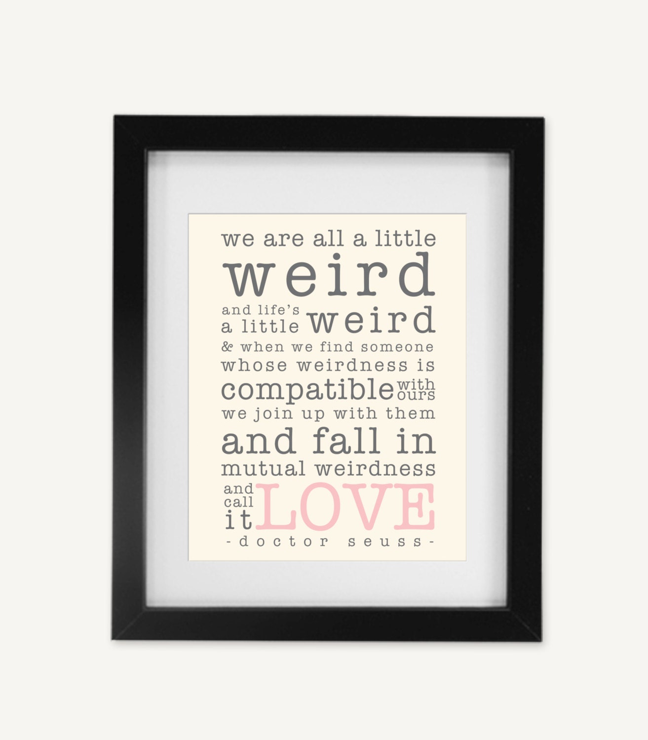 Dr. Seuss "Weird" - Printable Home Decor Artwork - High Resolution JPG - PIY