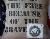 Land of the Free  MARINE CORPS emblem Pillow Cover in Black