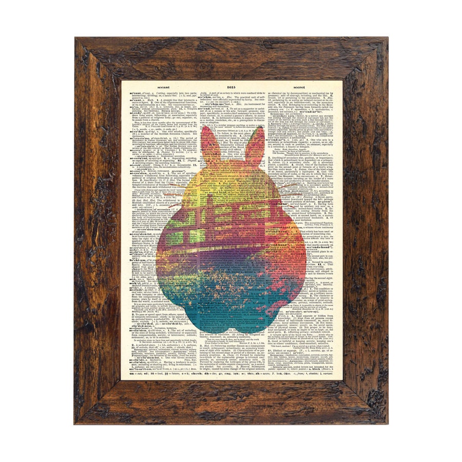Take Me to Totoro Original Studio Ghibli Print on an Unframed Upcycled Bookpage