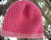 Baby Girl Crochet Hat Pink 6-12 month Beanie