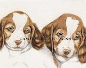 Cocker spaniel puppy dog painting 5x7 print from original watercolor painting pet portrait dog portrait pets wall art earthspalette