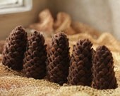 Five brown needle felted pine cones, eco-friendly decor for home
