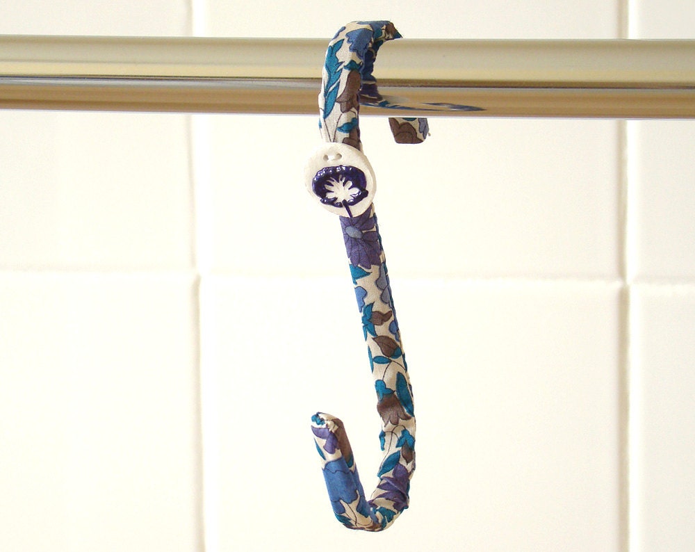 Liberty Hook Blue Purple Flowers Bathroom Bedroom Kitchen Towels Rags Poppy Flowers