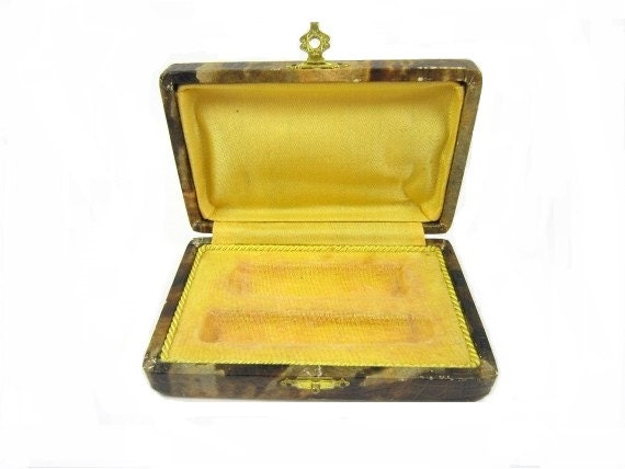 Antique Box Pipe Box Yellow and brown
