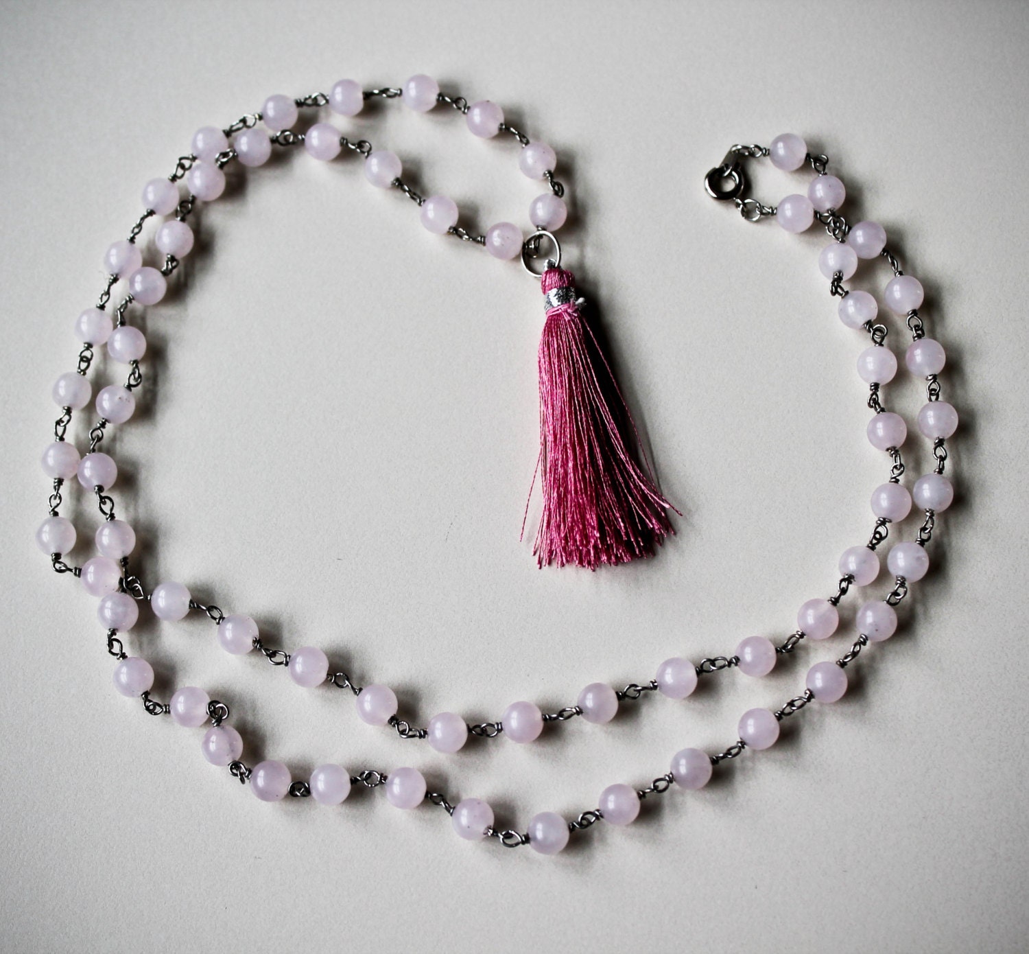 Rose Quartz Tassel Necklace