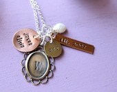 Mixed Metal family hand stamped necklace