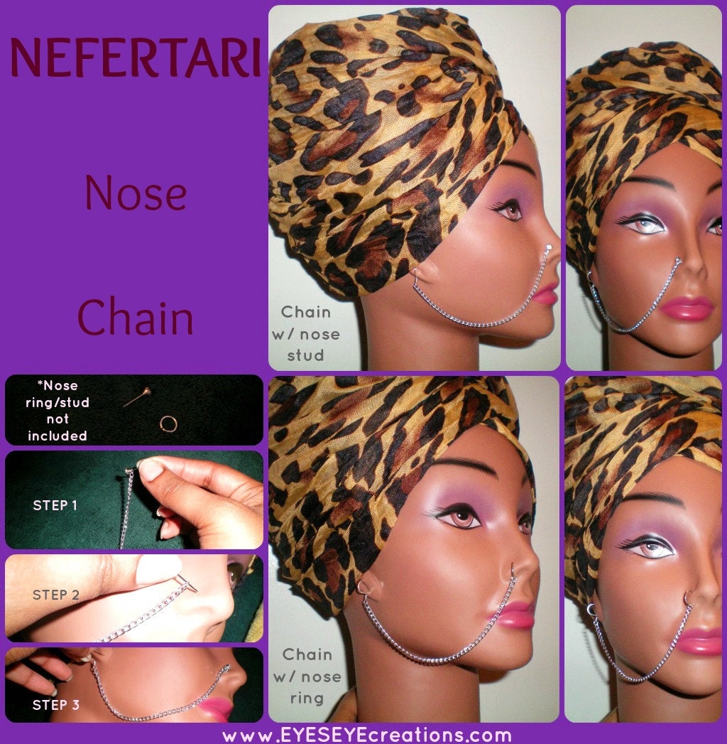 NEFERTARI NOSE CHAIN - (piercings required - chain only - ring/stud not included)