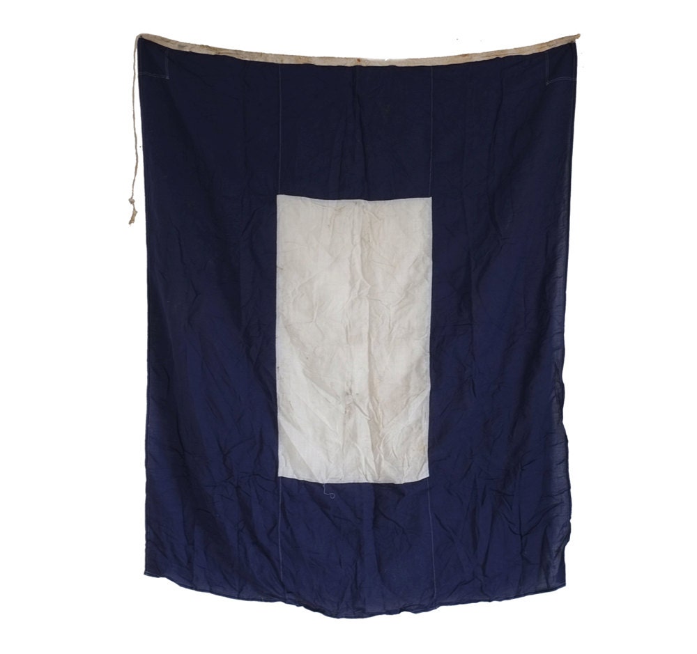 Large Vintage signal flag. P for Papa (d)