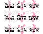 15 Dance, Cheer, Gymnastics MOM bottle cap images - 3 images, 5 of each.