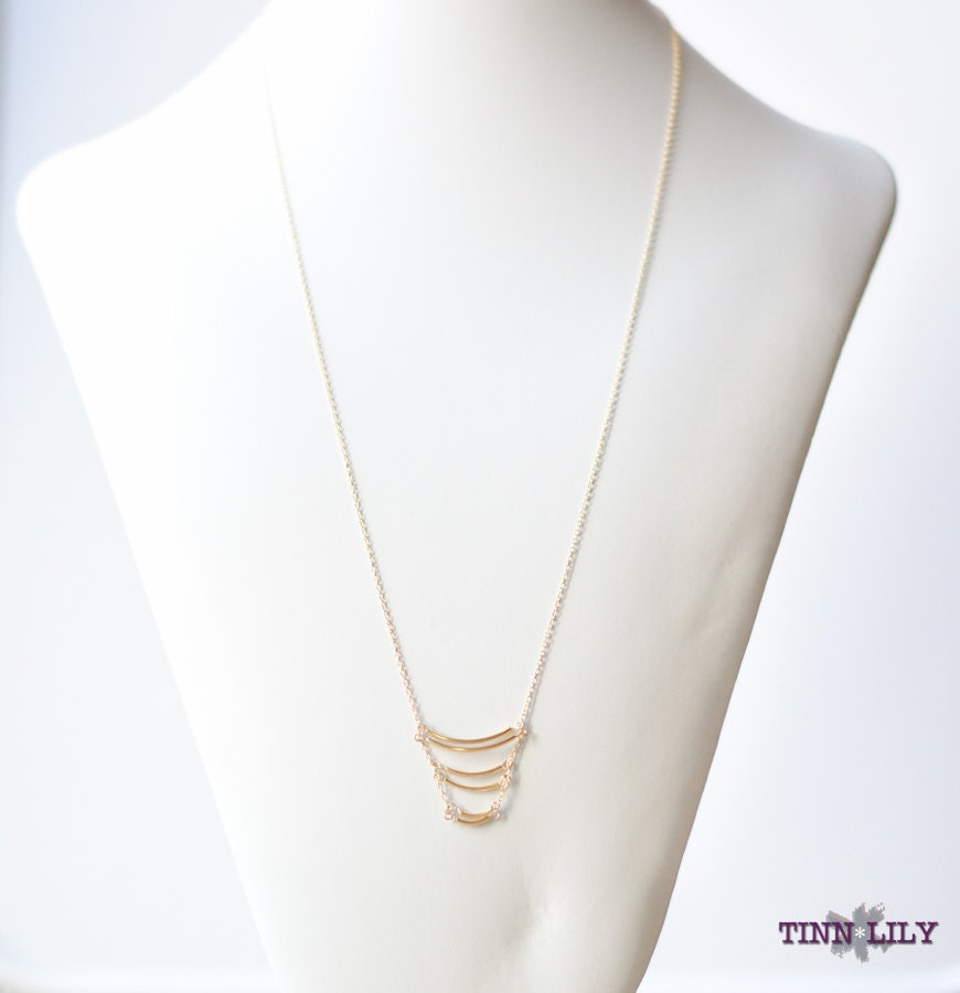 TINNLILY Gradient Long Necklace (Gold Fill)