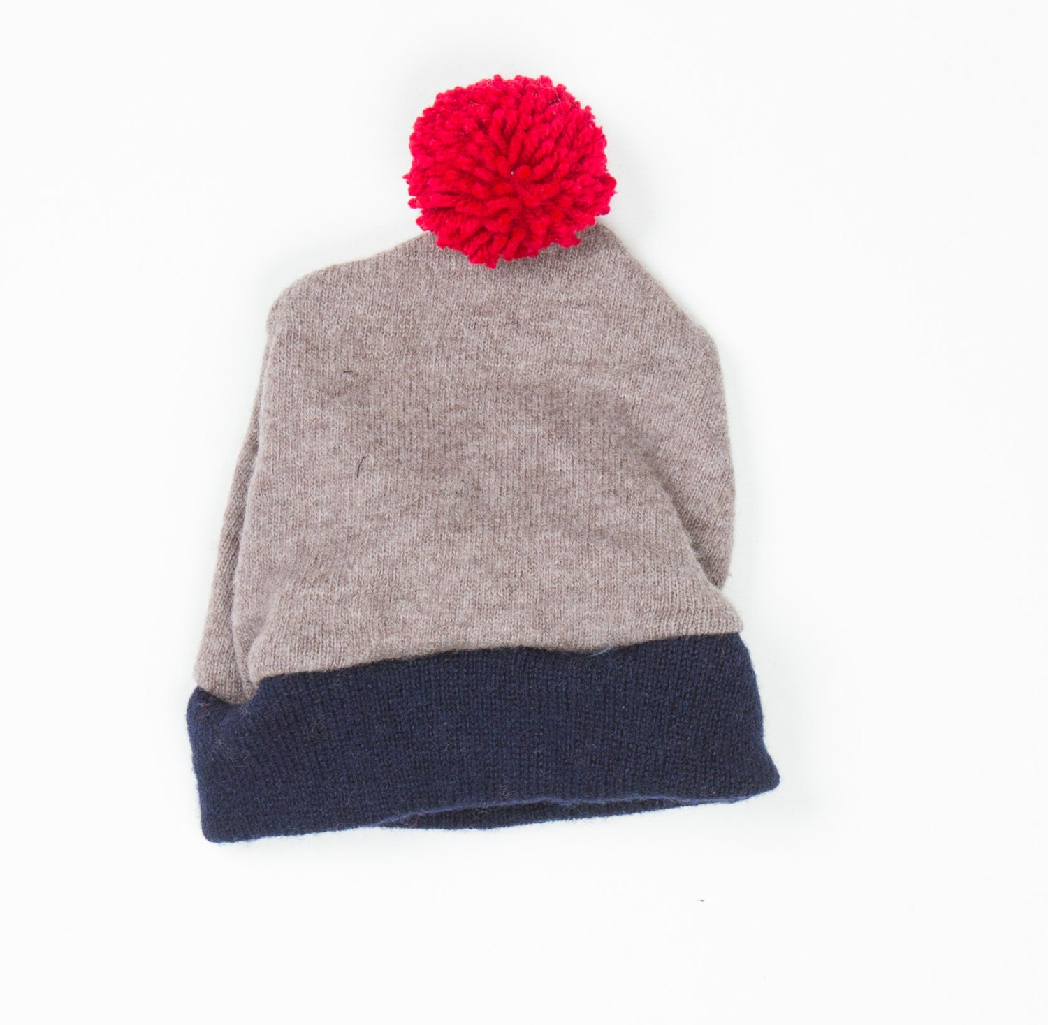 Newborn Baby Hat Beanie in Upcycled Wool 6-12m