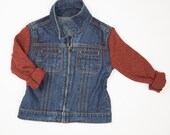 Kids Toddler Denim Jacket with Wool Sleeves 2-3 years