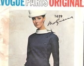 1960s Princess Line Coat Dress Pattern Vogue Paris Original 1629 Size 10 Uncut