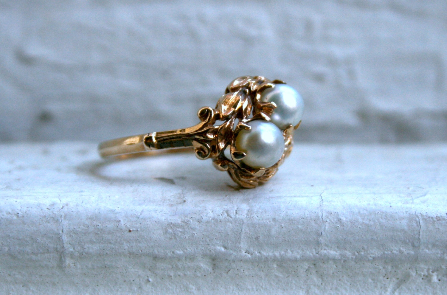Lovely Vintage 14K Yellow Gold Bird's Nest Ring.