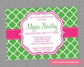 Printable Bridal Shower Invitation - Shower Themed Quatrefoil Invite - Colors and Text Customizable Il_170x135
