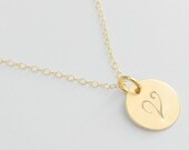 Delicate gold filled handstamped monogrammed necklace. Initial necklace.