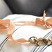 Ruffle Chain & Ribbon Long Necklace - Adjustable Ribbon