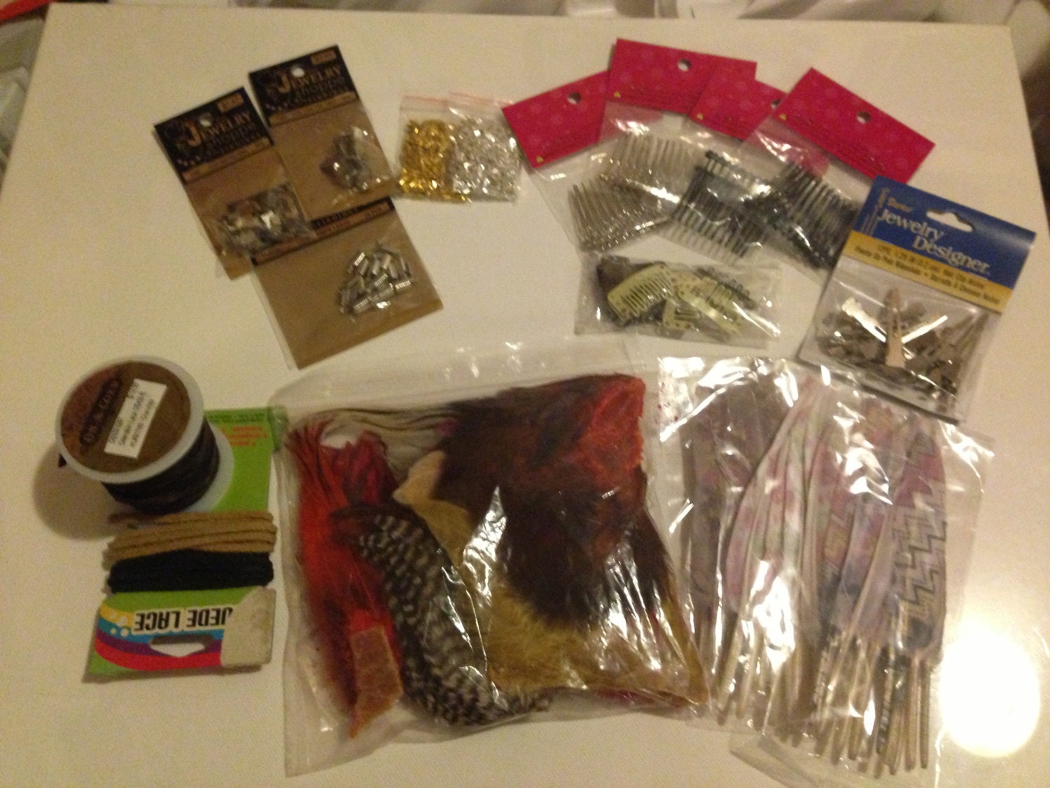 Feather hair extension and accessories supplies lot