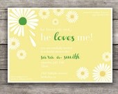 Daisy Bridal Shower Invitation "He Loves Me"