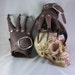 Brown Leather Gothic Steampunk Claw Gauntlets / Gloves