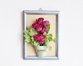 Home Art Home Decor ,  3d wall hanging , Cherry Rose Flowers , Home Accessories - gifts for her , mother's day gift