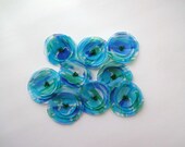 Blue and Green Poppies Embellishment