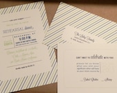Rehearsal Dinner / Candy Stripe / Blue and Green / Bachelorette / Bridal / Birthday / Fun Informal Custom Printed Invitation