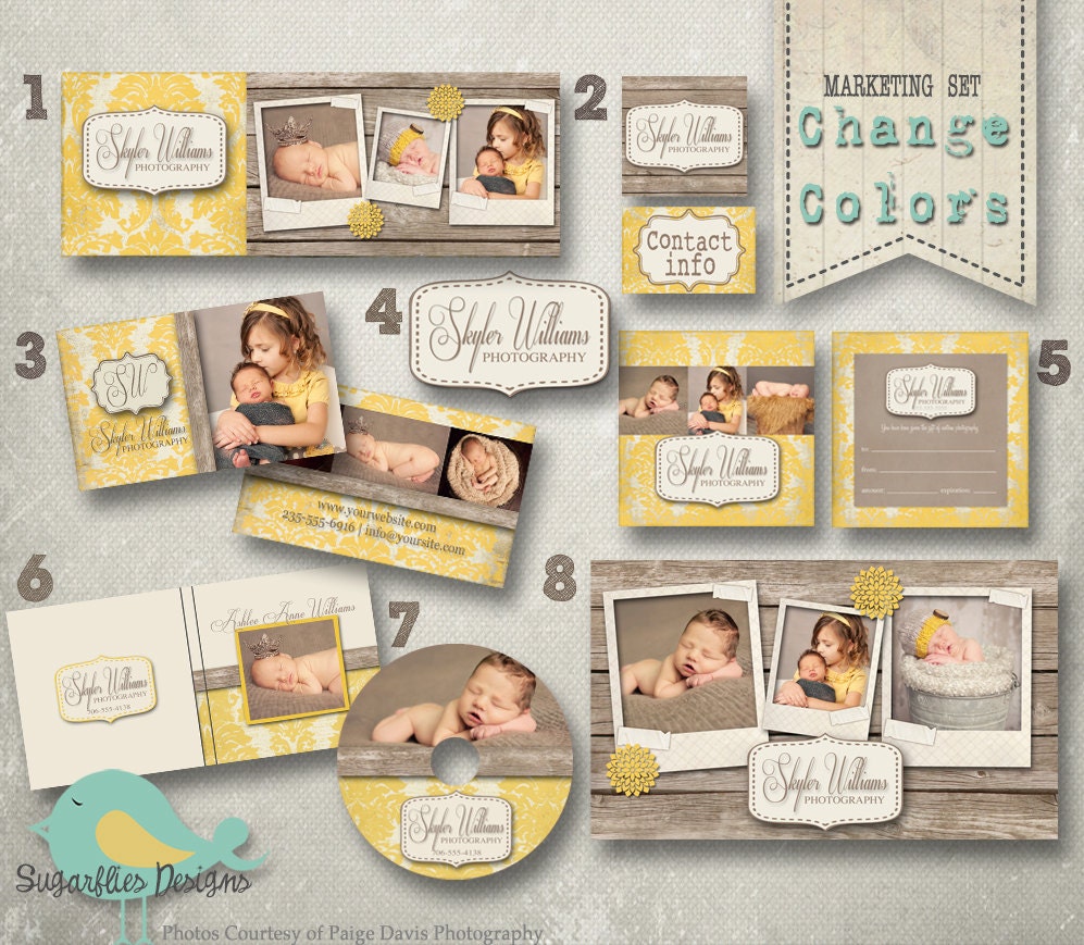 Photography Marketing Set - Marketing Damask Sun