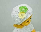 Pretty Floral Hat for Baby Girl Newborn Toddler Little Child Warm Yourself cozy wool crochet accessory cold days