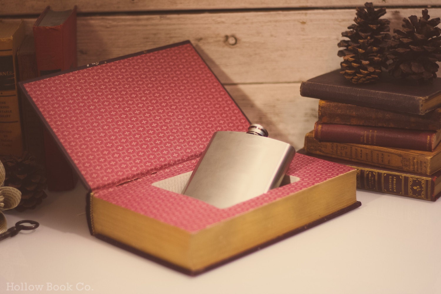 Hollow Book Safe & Whiskey Hip Flask - David Copperfield (LEATHERBOUND)