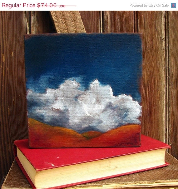 SALE 20% OFF Original oil painting dark sky thunderstorm clouds autumn colors landscape - Stormscape series nineteen
