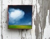 SALE 20% OFF Landscape painting original oil green grass fluffy cloud wall art summer home decor - Stormscape series fortythree