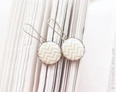 Beige chevron earrings - Neutral Jewelry - Geometric jewelry - Tribal jewelry - Beige earring