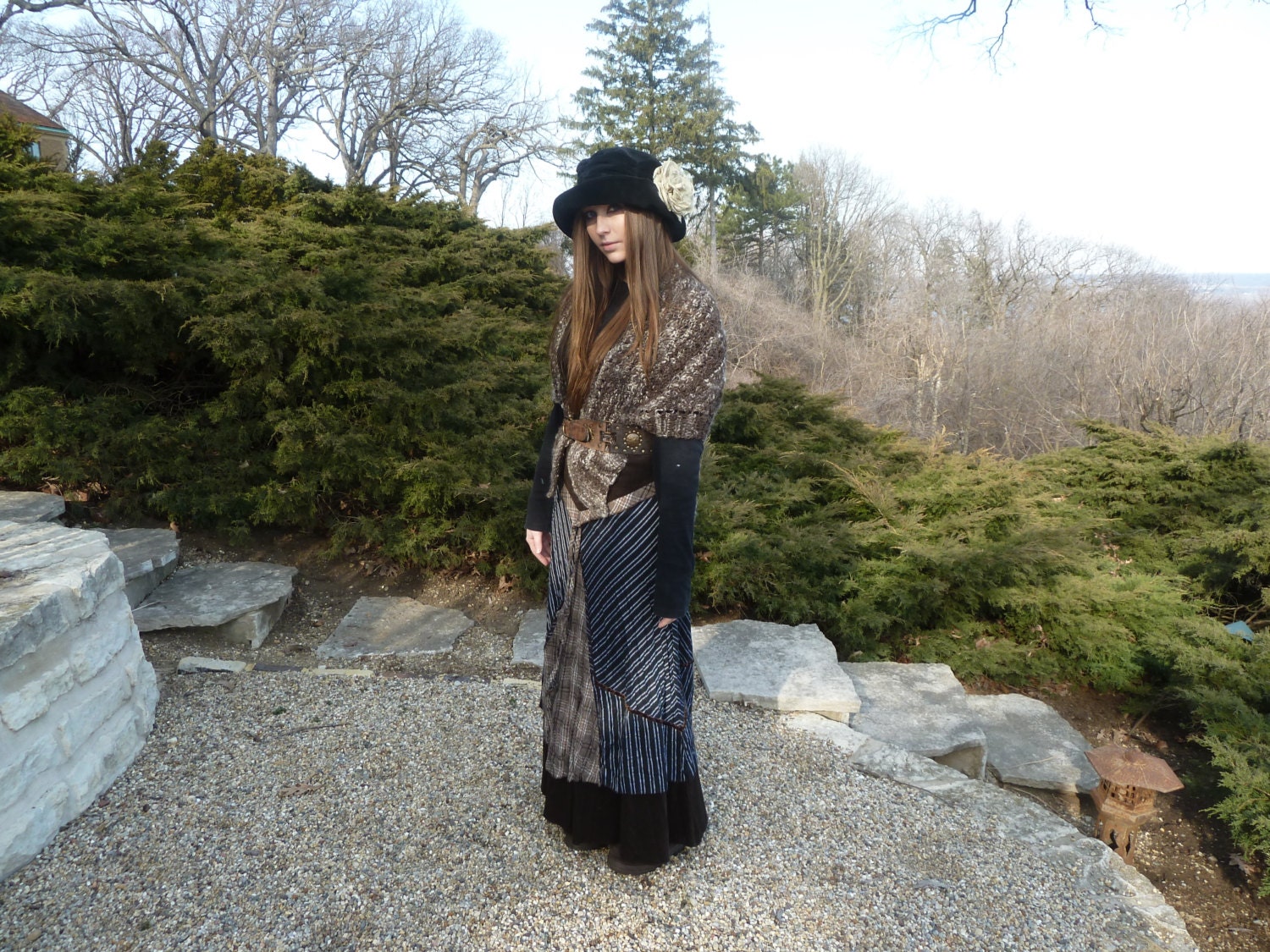 ILLINOIS  Looks Like You're Gonna Have To See Me Again  Hand Spun, Hand Knitted Prairie Shawl