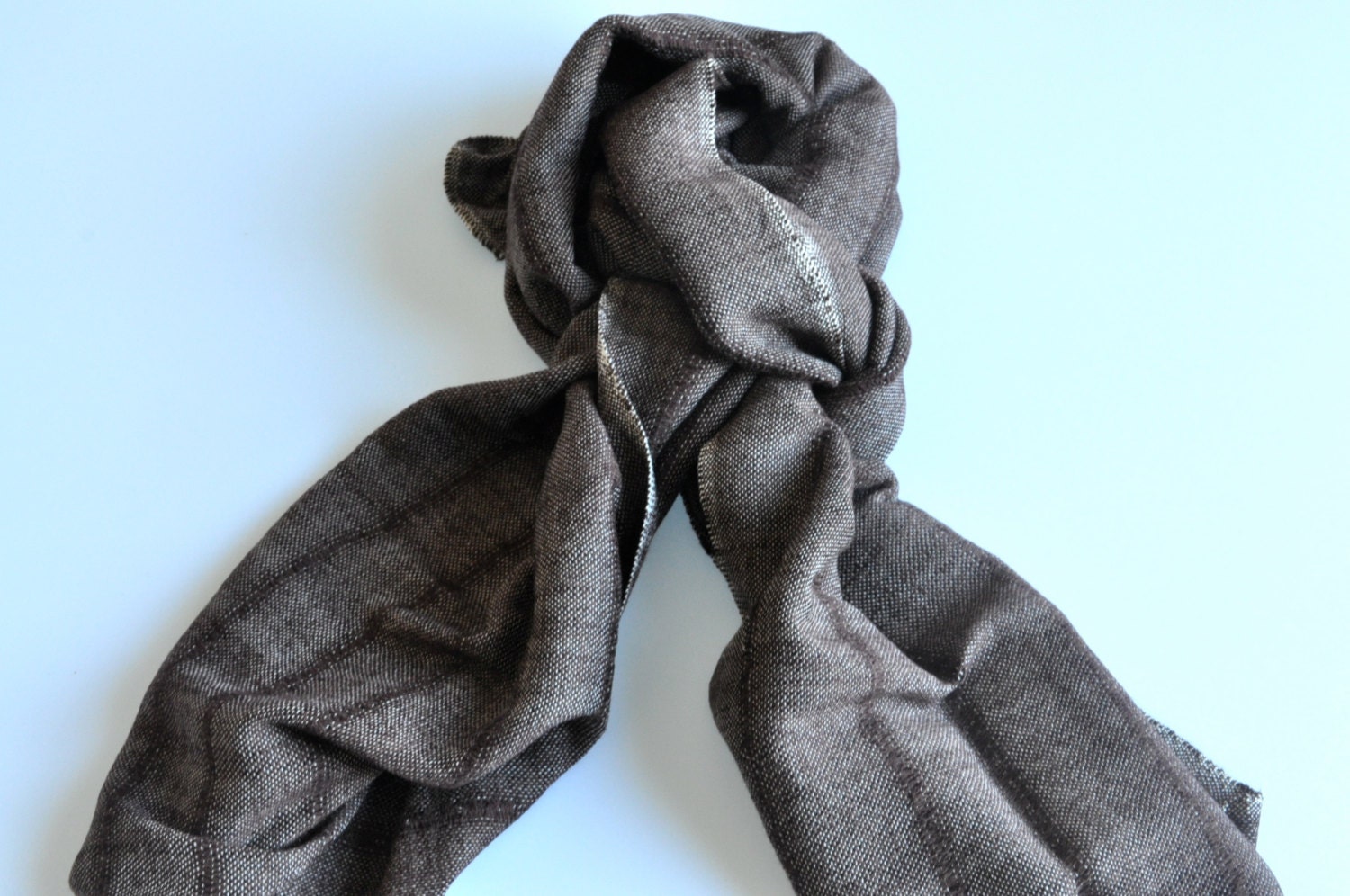 Handwoven Cotton Scarf - Ephesus  - Brown