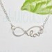 Infinity Love Word Necklace, Handmade Sterling Silver Wire