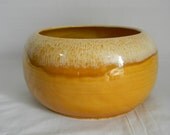 Vintage Mid Century Jenkins Ceramics Planter Yellow Gold Drip Glaze Flower Pot Home Decor Calif.