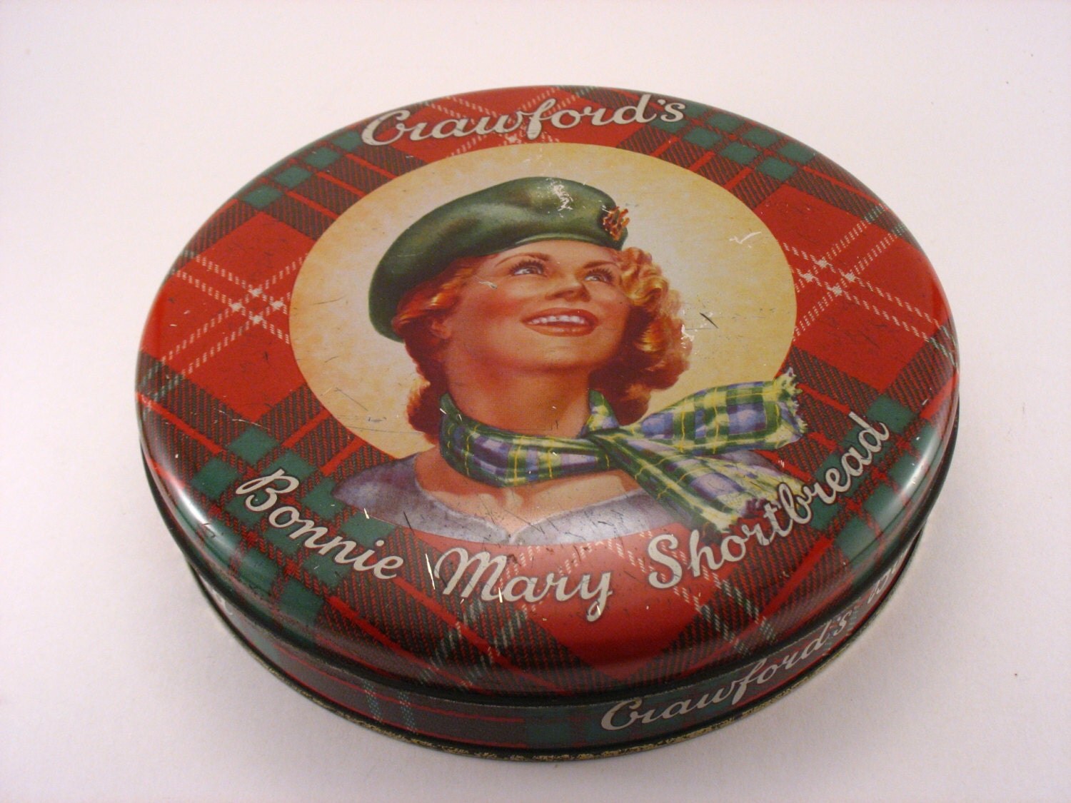 Crawford's Bonnie Mary Shortbread Tin Biscuit Tin Tartan Tin Made in Great Britain