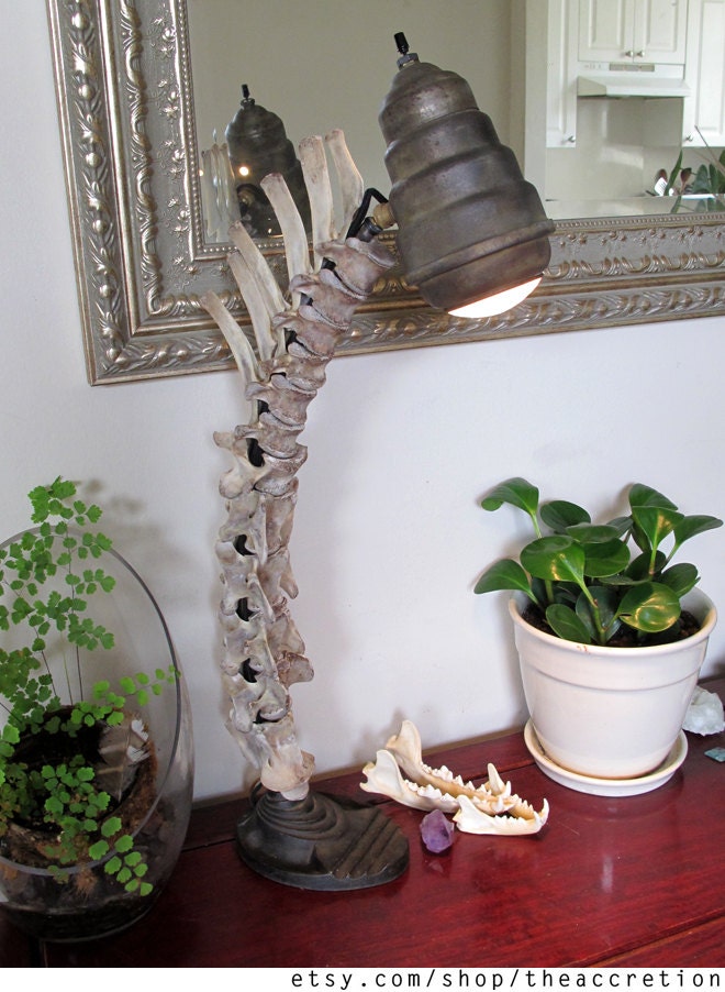 Real Vertebrae Industrial Table Lamp