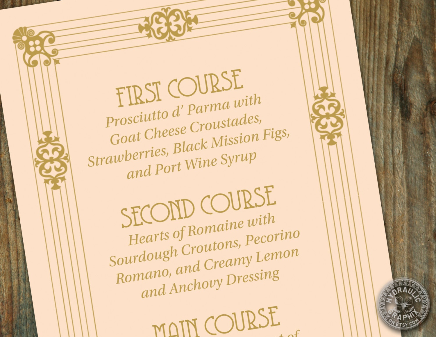 Wedding Reception Dinner Menu with monogram or initials Il_170x135