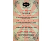 Wedding Reception Dinner Menu for vintage circus theme Il_170x135