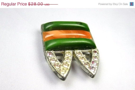 Art Deco Lucite Belt Buckle 1920s Vintage Jewelry